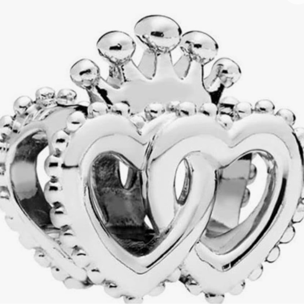 Pandora Charm Bead Silver United Regal Hearts Brand New